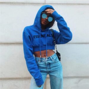 Essentials Cropped Hoodies For Women