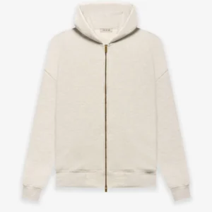 Essentials off white Zip Up Hoodies