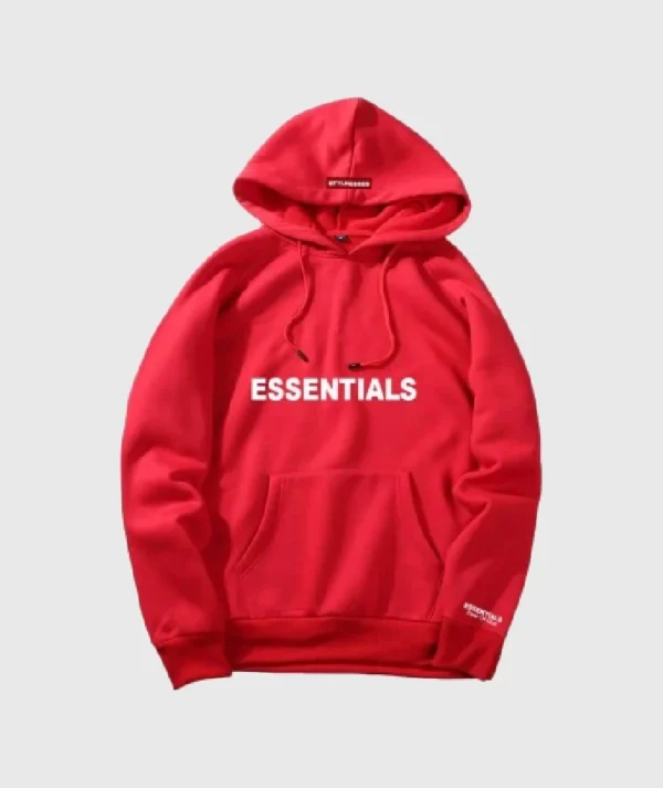 Essentials Fear Of God Oversized Hoodie Red